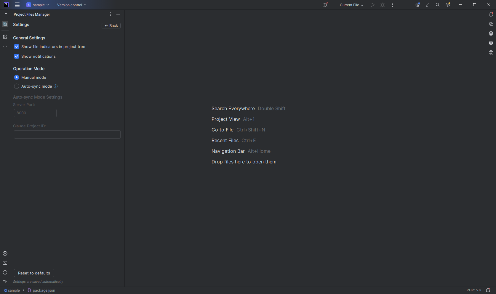 Plugin settings and configuration